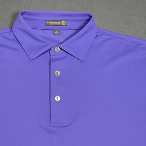 Peter Millar Summer Comfort Polo Shirt Mens Large Lavender Performance Stretch